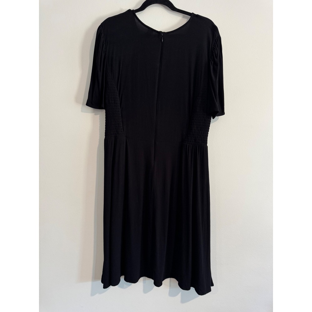 summer flowy dress Old Navy V-Neck Smocked Womens XXL Black Short Sleeve Flutter - Picture 3 of 4
